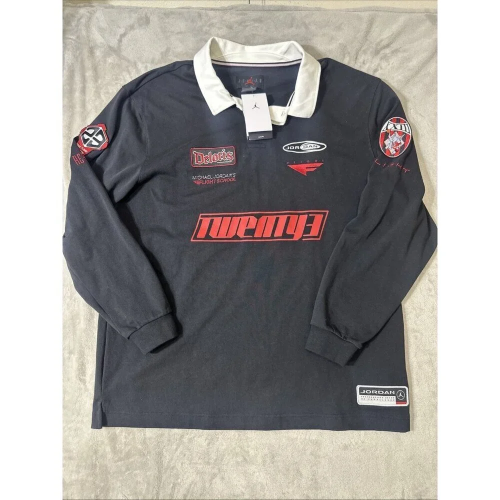 Nike Jordan Flight Rugby Shirt Men’s XL Twenty3 Flight School Patch NWT